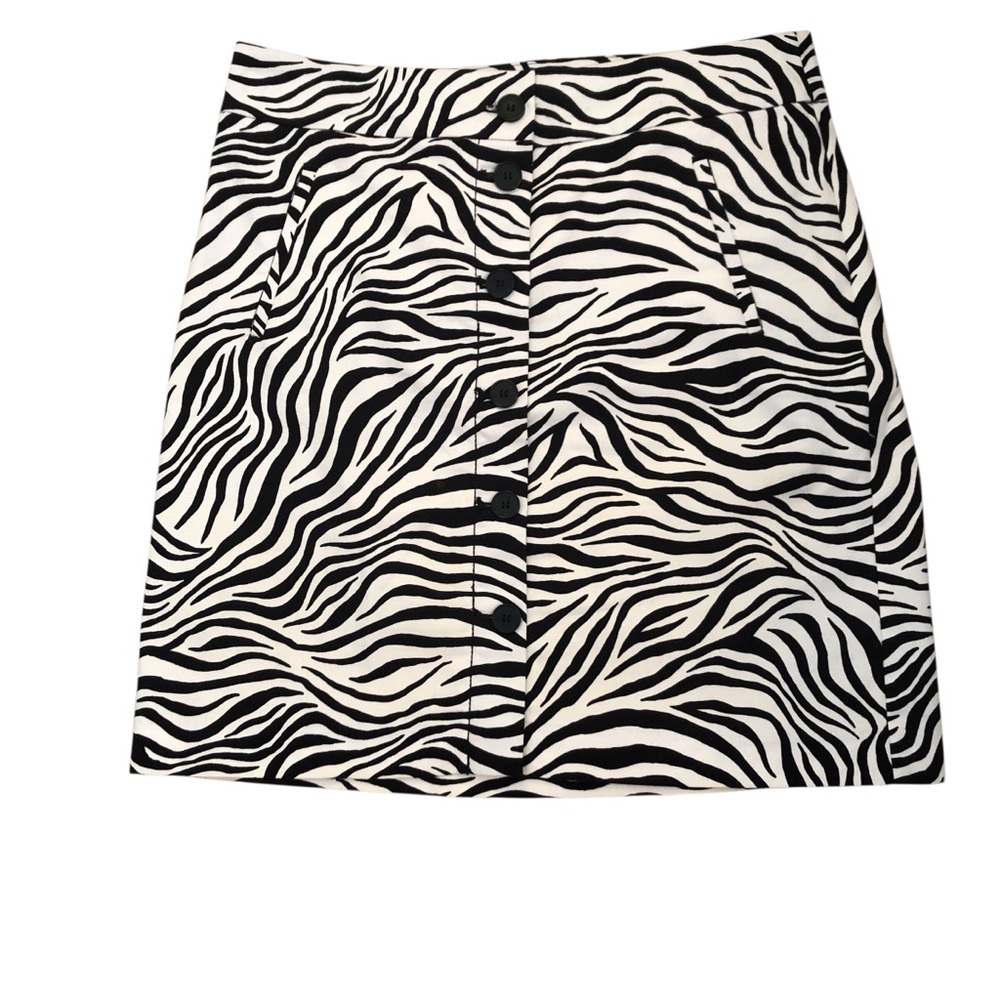 Talbots Black & White Zebra Print Mini Skirt Size 4